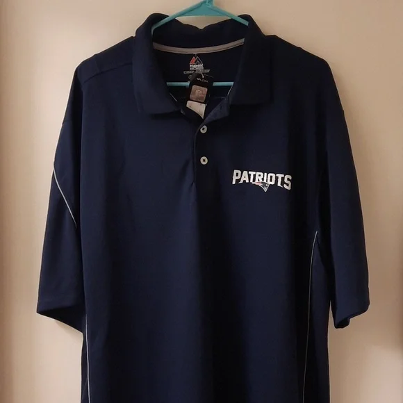 NWT, New England Patriots Majestic Cool Base Polo Shirt - Picture 3 of 10